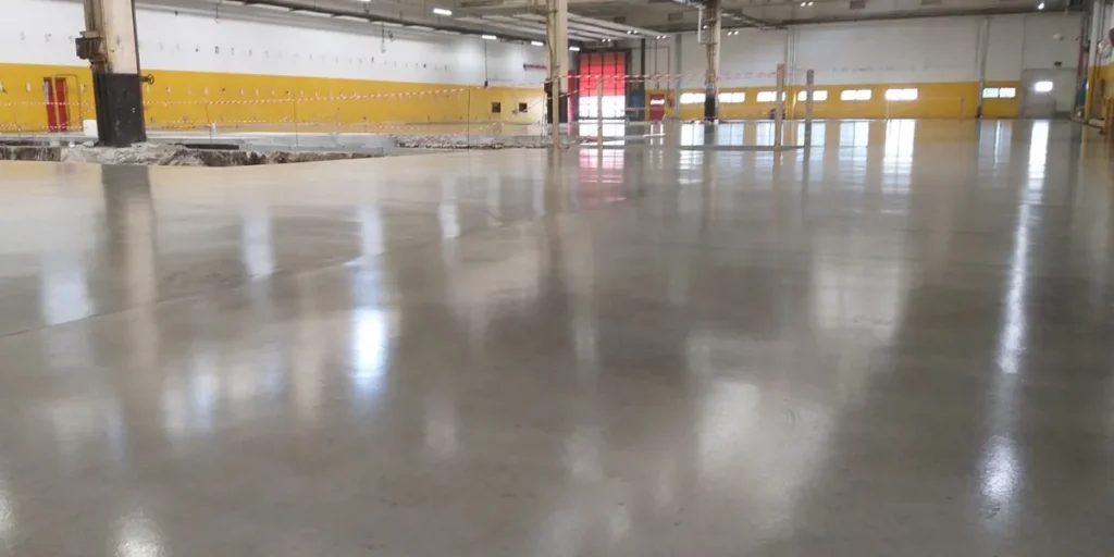 Impermeabilizzazione di pavimentazioni industriali: capannone con pavimento lucido